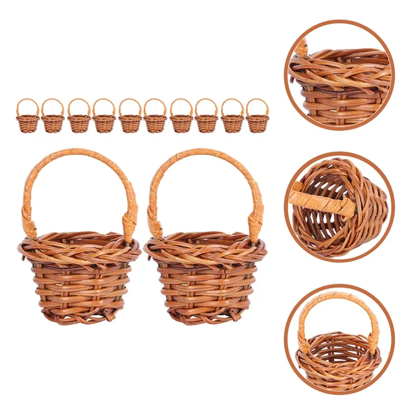 Mini Woven Easter Baskets, 12-Piece 6 x 2.7 cm Bamboo Decorative Baskets for Candy Gifts, Photography and Mini Displays - product view 6
