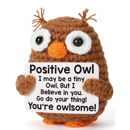 Positive Energy Pocket Hug Crochet Doll, Handmade Textile Plush Emotional Support Gift with Cute Card, Multiple Designs - product view 1