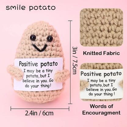 Positive Energy Pocket Hug Crochet Doll, Handmade Textile Plush Emotional Support Gift with Cute Card, Multiple Designs - product view 2