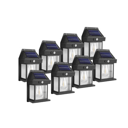 Solar Wall Light, 3W Outdoor LED with PIR Motion Sensor, 3 Lighting Modes, Automatic Dusk Control, White or Black - product view 5