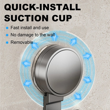 Suction Cup Toothbrush Wall Holder with Cup and Squeezer, Aluminium Perforation-Free Bathroom Shelf, 1–4 Piece Sets - product view 6