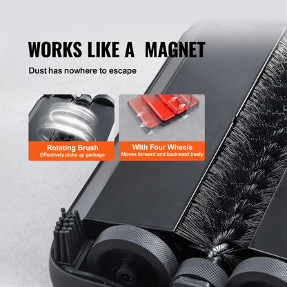 Manual Carpet Sweeper, Quiet Rolling Brush Floor Cleaner with 180° Rotating Head for Carpets, Rugs and Hard Floors - product view 6