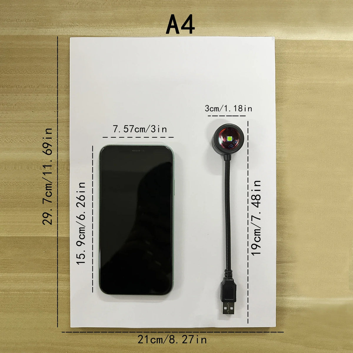 Rainbow Projection Lamp, USB 5V LED Sunset Atmosphere Light, 30 cm Round Plastic Design for Holiday Decor - product view 2