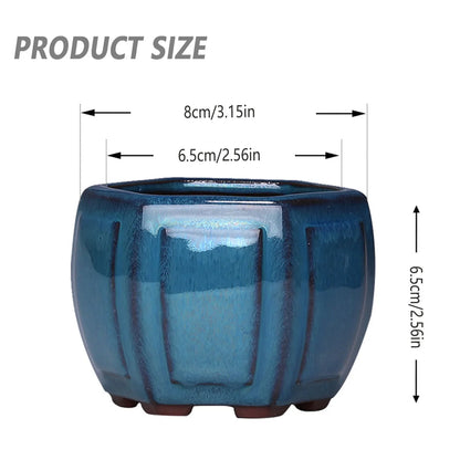 Modern Ceramic Planter, Rectangular Succulent Flower Pot with Drainage Hole and Air Vent, 8.5 x 3.1 cm, 1 or 2 Piece - product view 3
