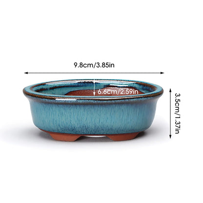 Modern Ceramic Planter, Rectangular Succulent Flower Pot with Drainage Hole and Air Vent, 8.5 x 3.1 cm, 1 or 2 Piece - product view 4