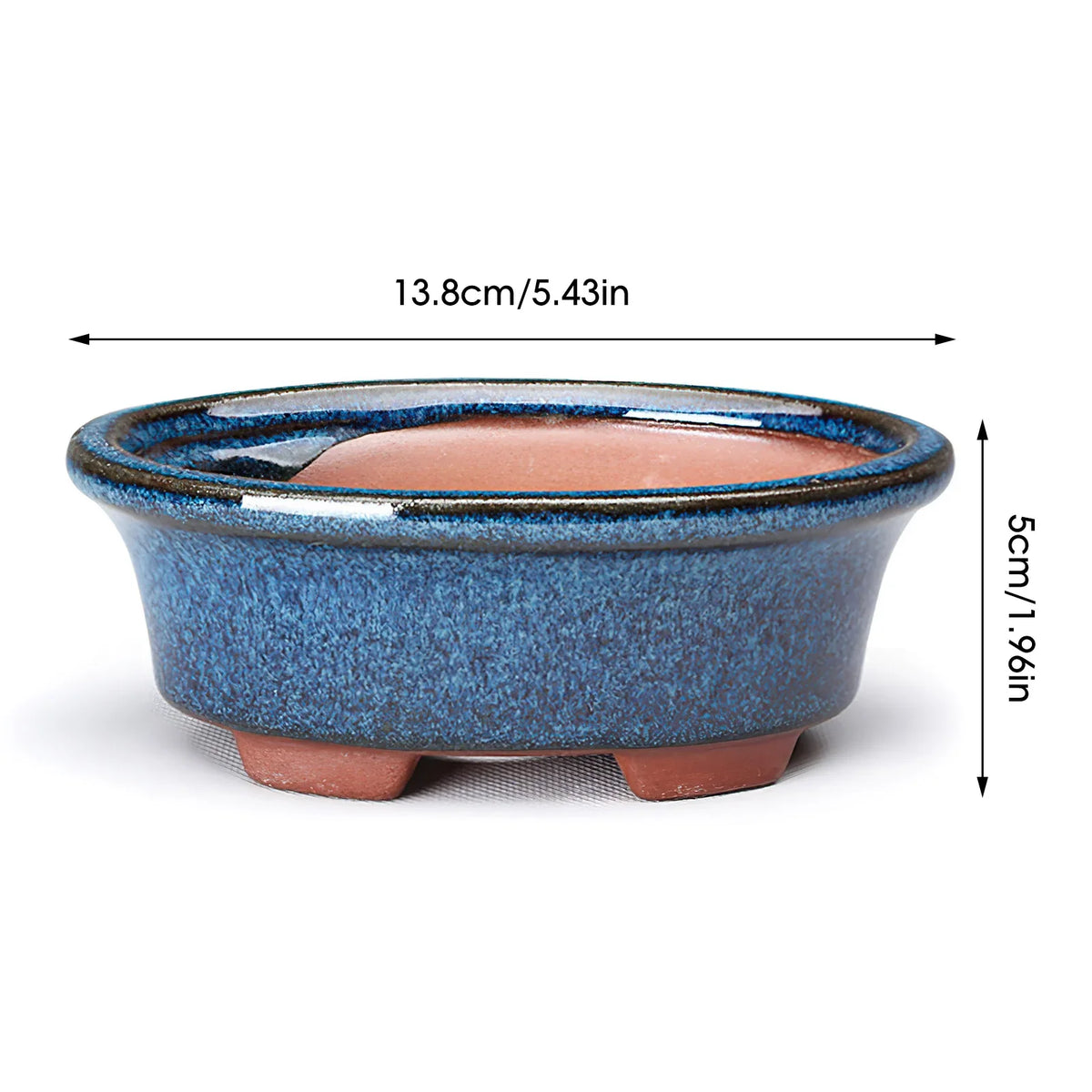 Modern Ceramic Planter, Rectangular Succulent Flower Pot with Drainage Hole and Air Vent, 8.5 x 3.1 cm, 1 or 2 Piece - product view 5