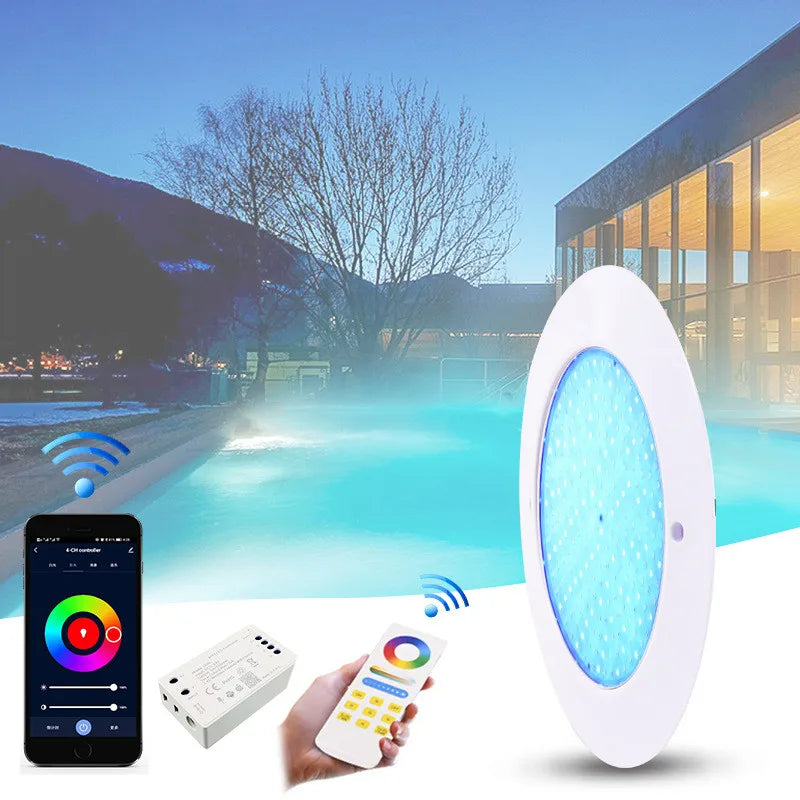 12V LED Underwater Pool Light, ABS Self-Contained Lamp, 180° Beam, 18W–54W Options and Cool White, Warm White or RGB - product view 1