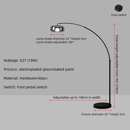 Modern Glass Stone LED Floor Lamp, Plated Glass and Iron Body, AC Powered, 11-15W for Foyers - product view 1