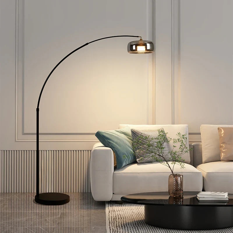 Modern Glass Stone LED Floor Lamp, Plated Glass and Iron Body, AC Powered, 11-15W for Foyers - product view 2