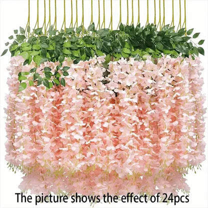 Silk Wisteria Artificial Flowers, Trailing Hanging Vines in Multiple Colors and Pack Options for Wedding and Home Décor - product view 4