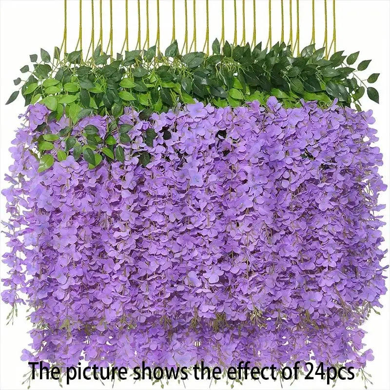 Silk Wisteria Artificial Flowers, Trailing Hanging Vines in Multiple Colors and Pack Options for Wedding and Home Décor - product view 5