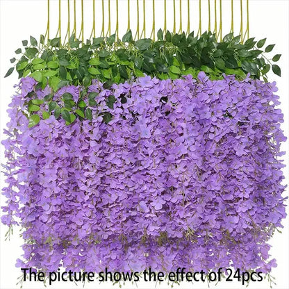Silk Wisteria Artificial Flowers, Trailing Hanging Vines in Multiple Colors and Pack Options for Wedding and Home Décor - product view 5