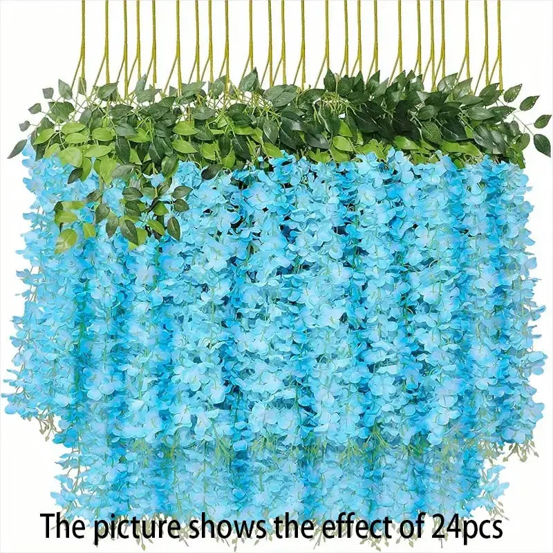 Silk Wisteria Artificial Flowers, Trailing Hanging Vines in Multiple Colors and Pack Options for Wedding and Home Décor - product view 6