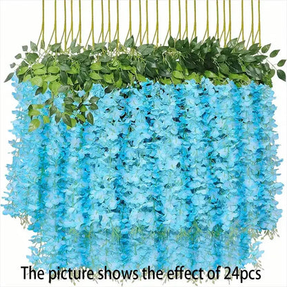 Silk Wisteria Artificial Flowers, Trailing Hanging Vines in Multiple Colors and Pack Options for Wedding and Home Décor - product view 6