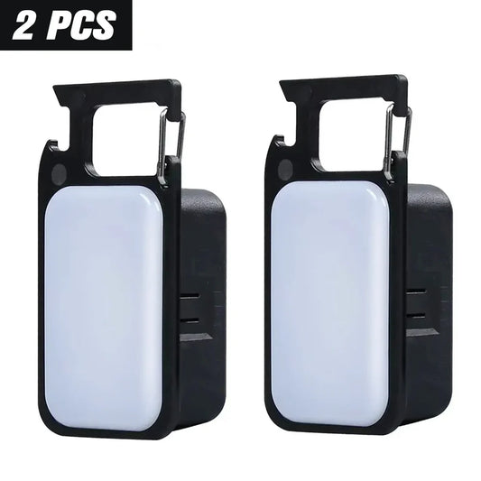 Mini Rechargeable LED Flashlight, 4 Lighting Modes, Magnetic Base, Bottle Opener, Waterproof ABS Keychain Light for Camping - product view 1