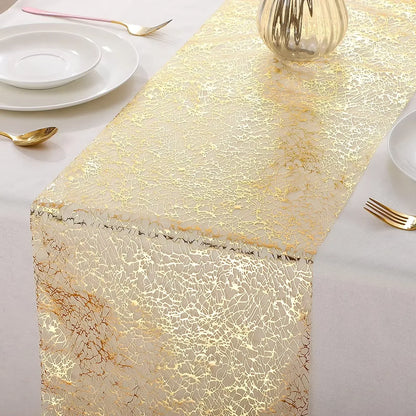 Holiday Table Runner, Metallic Glitter Polyester Tablecloth, Solid Design, 28 cm Wide, 275 or 500 cm for Party Tables - product view 2