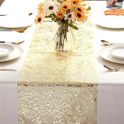 Holiday Table Runner, Metallic Glitter Polyester Tablecloth, Solid Design, 28 cm Wide, 275 or 500 cm for Party Tables - product view 3