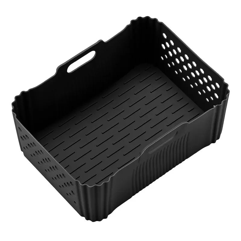 Silicone Air Fryer Liner for Ninja SL400 and SL401, Nonstick Reusable Basket Mold, Grey or Black, 1 or 2 Pieces - product view 2