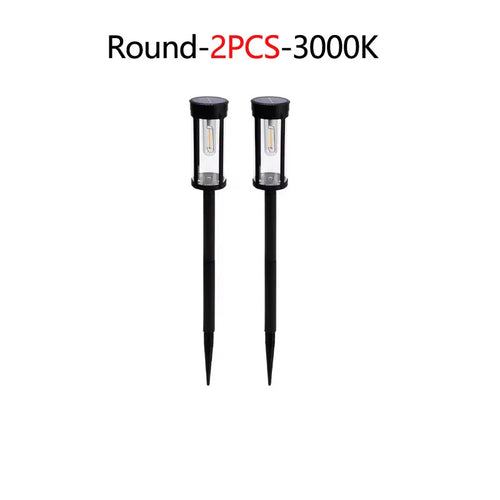 Solar Pathway Lights, Traditional LED Ground Lamps with Automatic Operation, Warm White Light, Round or Square 2/4/6-Piece Sets - product view 1