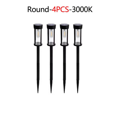 Solar Pathway Lights, Traditional LED Ground Lamps with Automatic Operation, Warm White Light, Round or Square 2/4/6-Piece Sets - product view 2