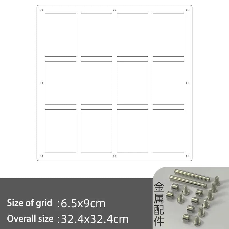 Acrylic Polaroid Floating Frame, Clear Desktop Instax Photo Collage Display with 2, 3, 4, 6, 8, 9 or 12 Grid Options - product view 3