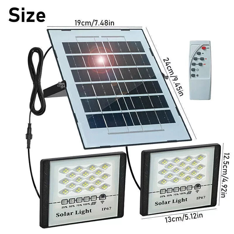 300W Solar LED Flood Light, Dimmable Outdoor Spotlight, Self-Contained Landscape Lighting for Yard, Garden and Wall - product view 1
