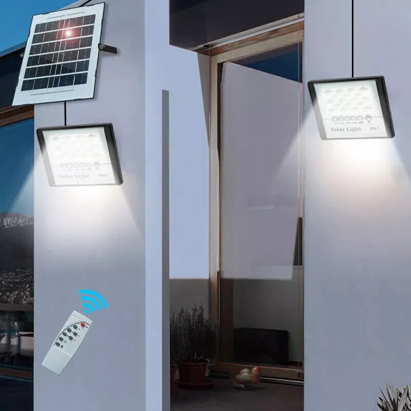 300W Solar LED Flood Light, Dimmable Outdoor Spotlight, Self-Contained Landscape Lighting for Yard, Garden and Wall - product view 4