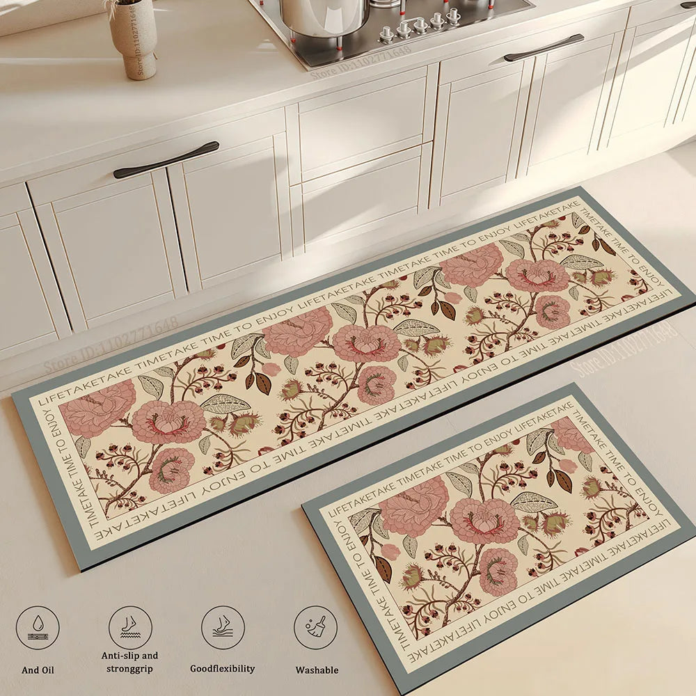 Anti-Fatigue Kitchen Floor Mat, Soft Non-Slip Crystal Velvet Runner, Woven Water-Absorbent Rug for Home and Office - product view 2