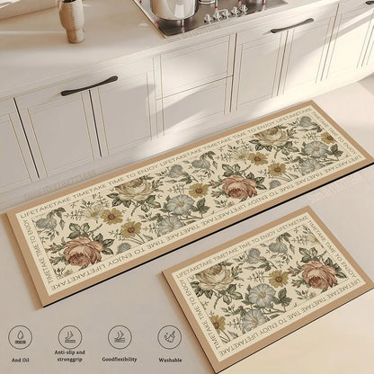 Anti-Fatigue Kitchen Floor Mat, Soft Non-Slip Crystal Velvet Runner, Woven Water-Absorbent Rug for Home and Office - product view 3