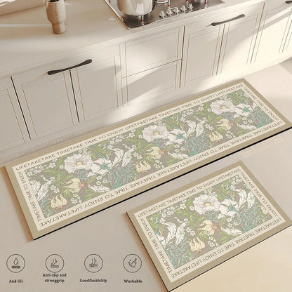 Anti-Fatigue Kitchen Floor Mat, Soft Non-Slip Crystal Velvet Runner, Woven Water-Absorbent Rug for Home and Office - product view 4