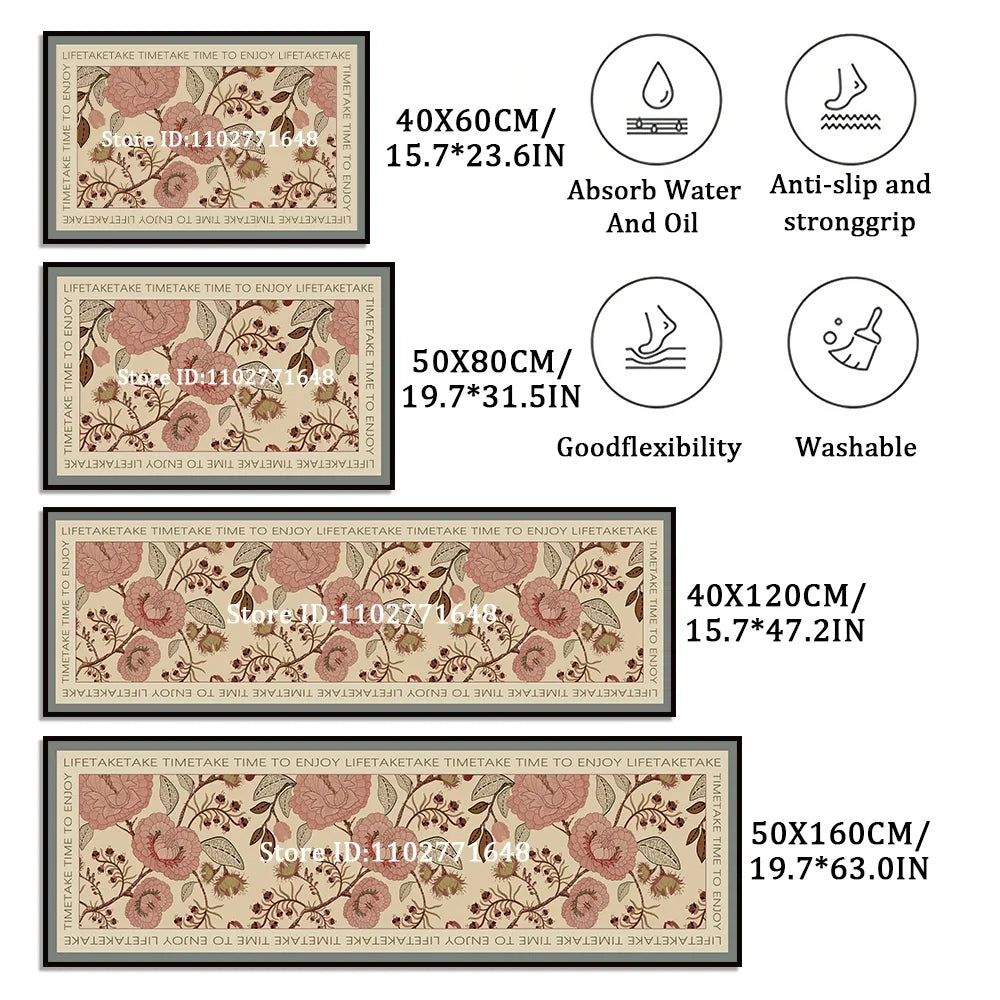 Anti-Fatigue Kitchen Floor Mat, Soft Non-Slip Crystal Velvet Runner, Woven Water-Absorbent Rug for Home and Office - product view 5