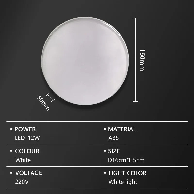 Outdoor LED Ceiling Light, Waterproof ABS and PP Surface-Mounted Lamp for Balcony, Porch, Kitchen, Bathroom and Corridor - product view 1