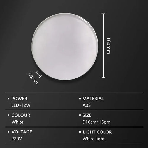 Outdoor LED Ceiling Light, Waterproof ABS and PP Surface-Mounted Lamp for Balcony, Porch, Kitchen, Bathroom and Corridor - product view 1
