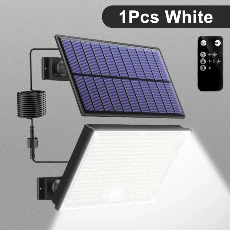 400 LED Solar Flood Light, Motion Sensor, Remote Control, 3 Lighting Modes and 5m Cable for Outdoor Security - product view 2