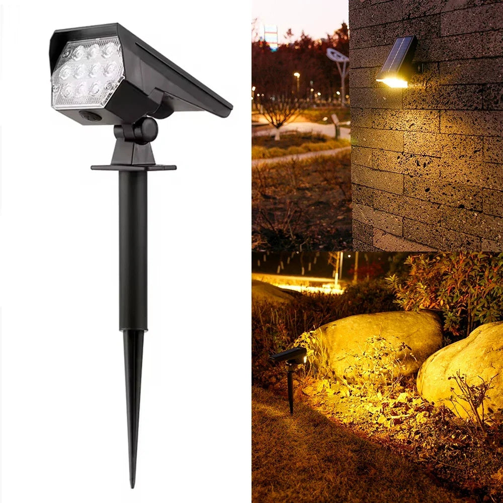 Solar Spotlights, Dimmable ABS Garden Lights with Assembly Installation, White or Warm Light Options for Outdoor Courtyards - product view 2