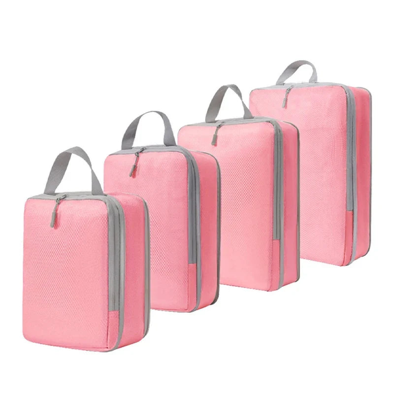 Compressible Packing Cubes, Polyester Travel Storage Organizers with Multiple Uses, 4-Piece and 6-Piece Options - product view 4