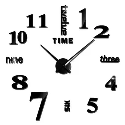 Modern DIY Wall Clock, Frameless 3D Decorative Clock with Luminous Options, Adjustable 60–130 cm Display for Living Room Décor - product view 2