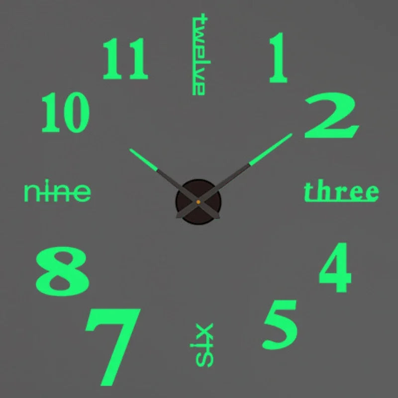 Modern DIY Wall Clock, Frameless 3D Decorative Clock with Luminous Options, Adjustable 60–130 cm Display for Living Room Décor - product view 5