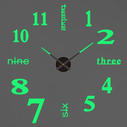 Modern DIY Wall Clock, Frameless 3D Decorative Clock with Luminous Options, Adjustable 60–130 cm Display for Living Room Décor - product view 5