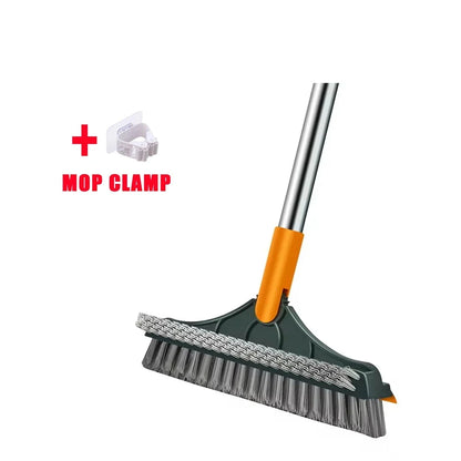 3-in-1 Floor Scrub Brush, 103 cm Long Handle, Rotating Triangular Crevice Cleaner with Water Scraper - product view 3