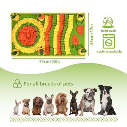 Fleece Snuffle Mat for Dogs, 75 x 45 cm Enrichment Puzzle and Slow Feeder for Scent Games - product view 3