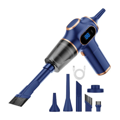 Portable Handheld Vacuum Cleaner, Wireless Dry Cleaning, Li-ion Battery, ABS Body, Black or Blue for Car, Sofa and Carpet - product view 3