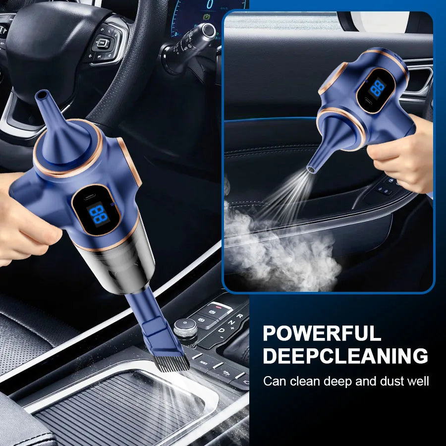 Portable Handheld Vacuum Cleaner, Wireless Dry Cleaning, Li-ion Battery, ABS Body, Black or Blue for Car, Sofa and Carpet - product view 6