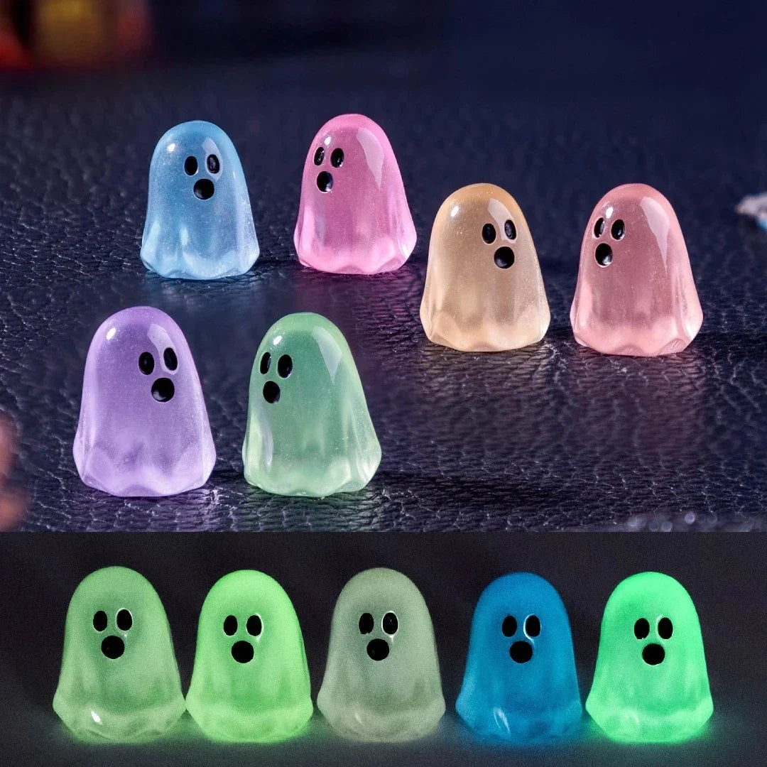 Luminous Resin Ghost Figurines, Mini Glowing Night Decorations, Mixed Sets of 10, 20 or 50 Pieces - product view 1
