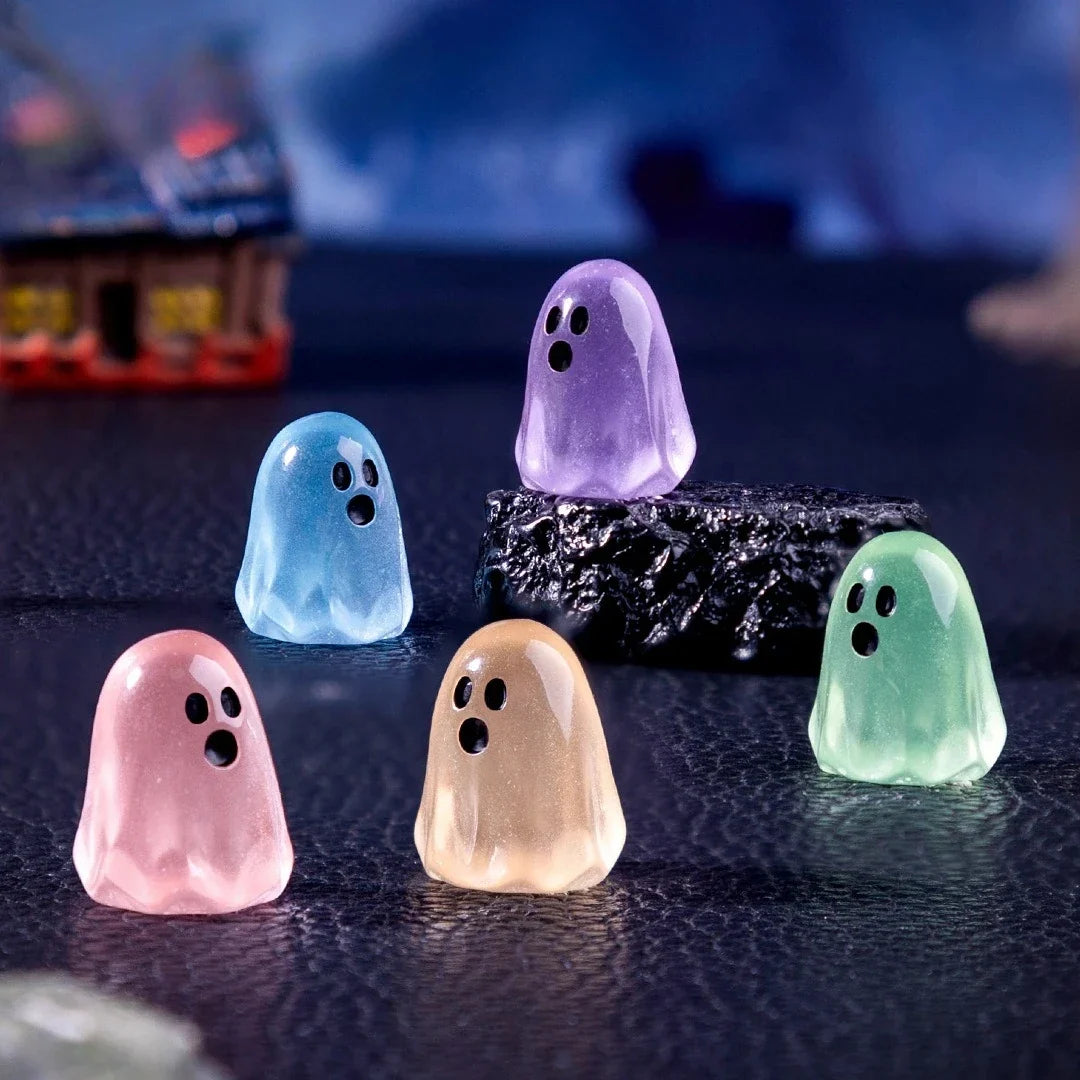 Luminous Resin Ghost Figurines, Mini Glowing Night Decorations, Mixed Sets of 10, 20 or 50 Pieces - product view 2