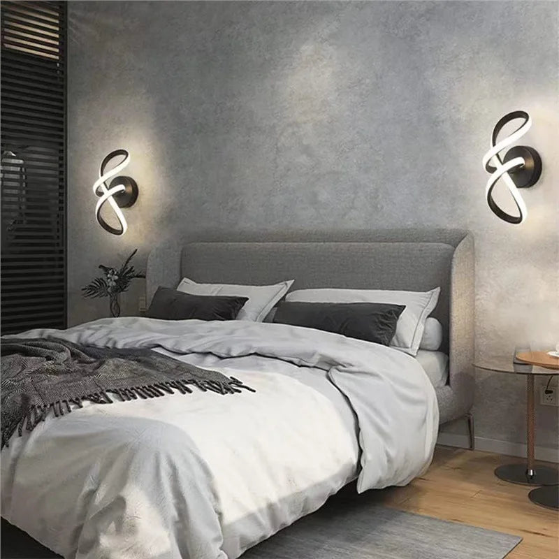 Modern LED Wall Sconce, Aluminum Geometric Design, AC Powered, Warm White or Tricolor Light, Black or Gold for Indoor Rooms - product view 5