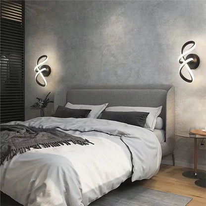 Modern LED Wall Sconce, Aluminum Geometric Design, AC Powered, Warm White or Tricolor Light, Black or Gold for Indoor Rooms - product view 5