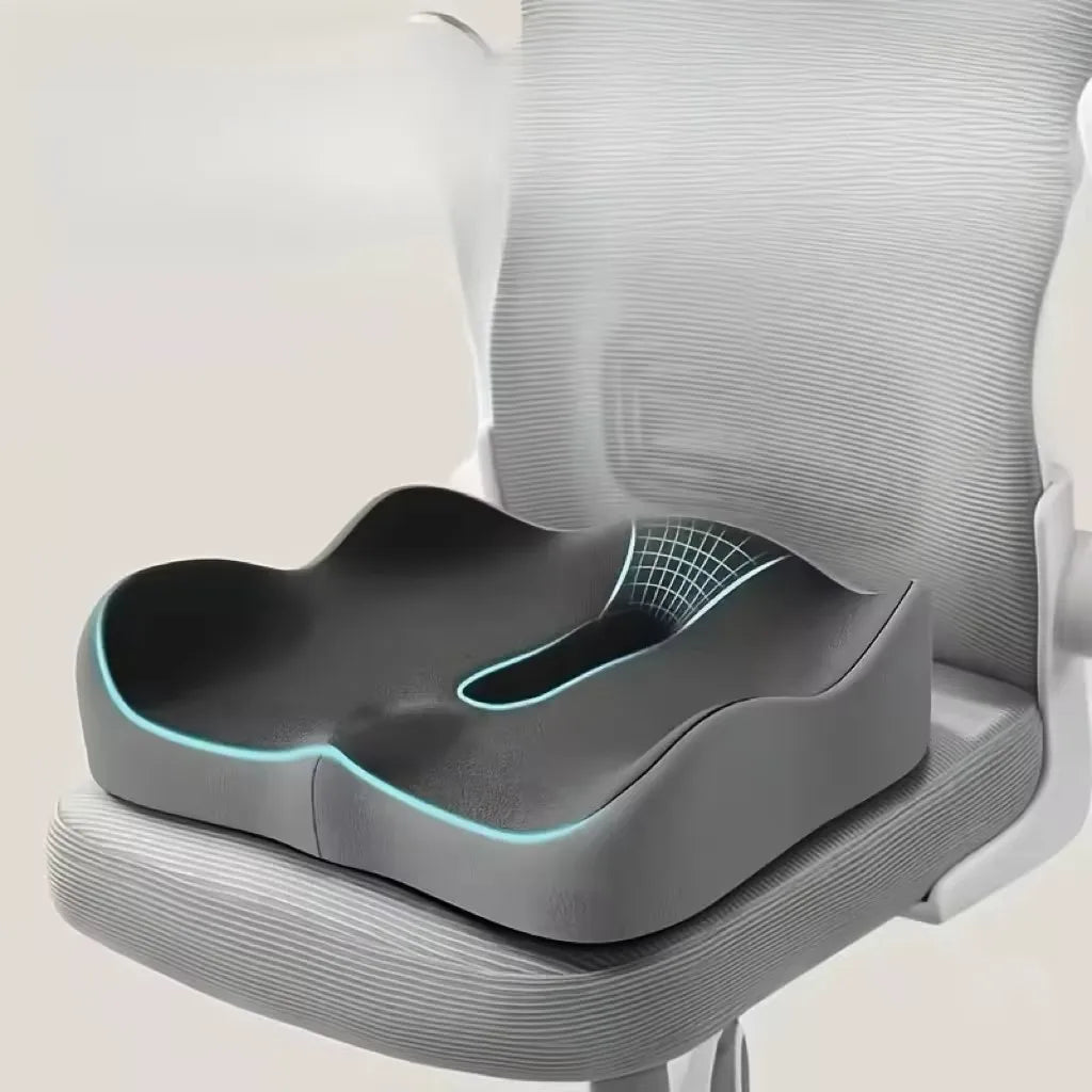 Memory Foam Chair Cushion, Breathable Polyester Cotton Seat Cushion for Office, School, Driving and Travel, Grey - product view 2