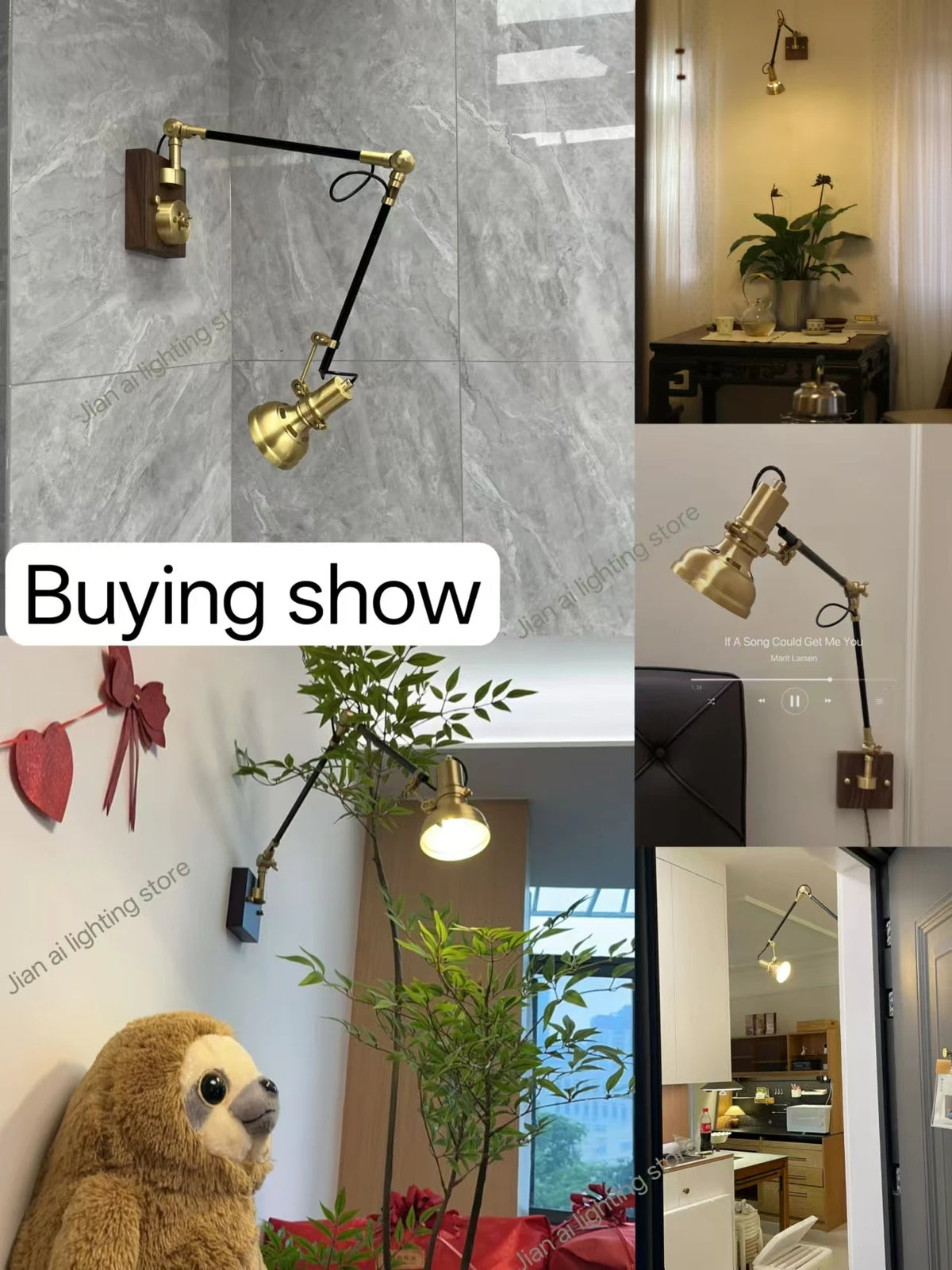plug in swing arm sconce - product view 6