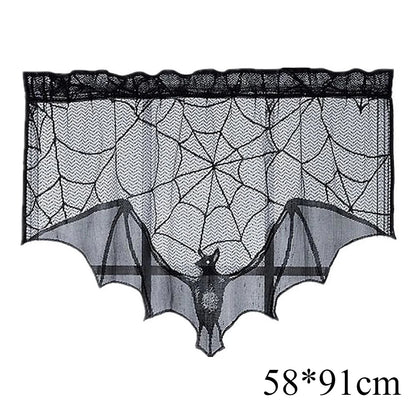 Reusable Halloween Spider Web Decor, Crocheted 100% Polyester Tablecloth, Mantel Cloth, Door Curtain and Lampshade Accents - product view 1